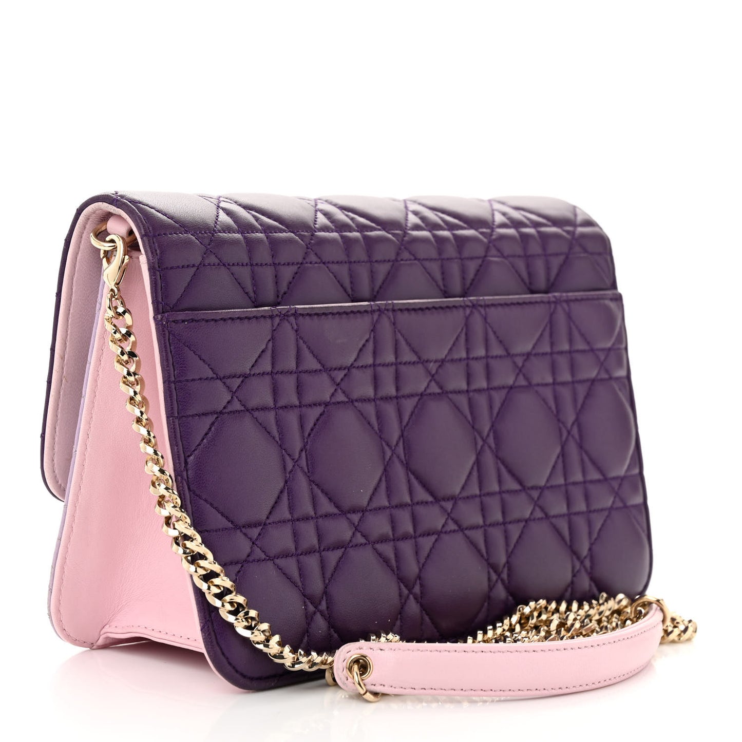 Lambskin Cannage Miss Dior Promenade Pouch Purple Multicolor