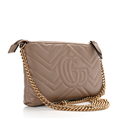 Gucci Calfskin Matelasse Mini GG Marmont Chain Bag Porcelain Rose 2 of 11