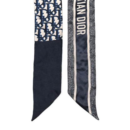 Christian Dior Silk Oblique Mitzah Scarf Blue 3 of 3
