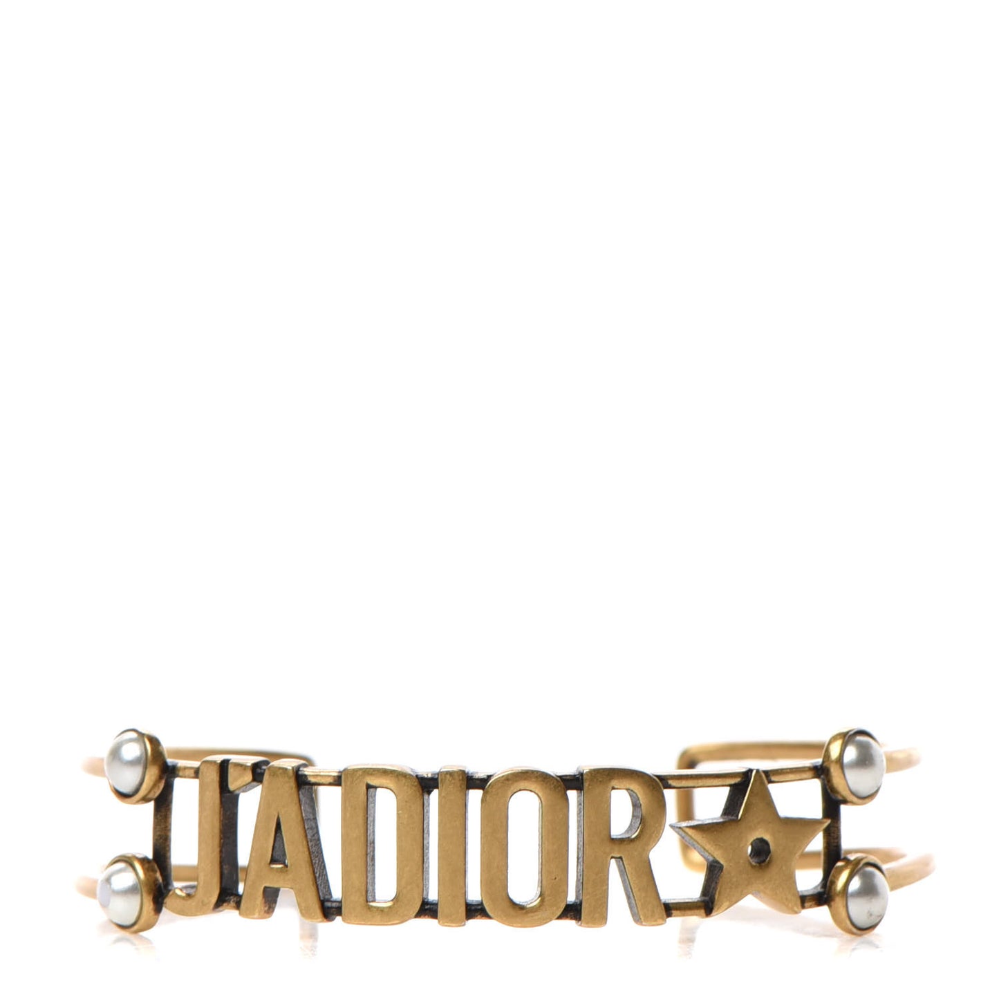 Metal Pearl J'Adior Bracelet Cuff Gold