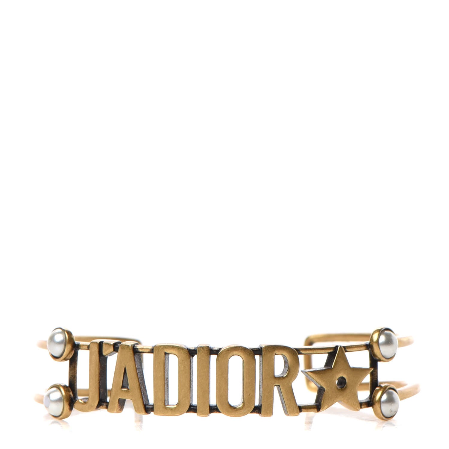 Christian Dior Metal Pearl J'Adior Bracelet Cuff Gold 1 of 5