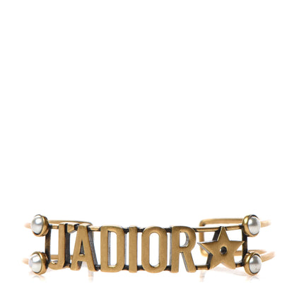 Christian Dior Metal Pearl J'Adior Bracelet Cuff Gold 1 of 5