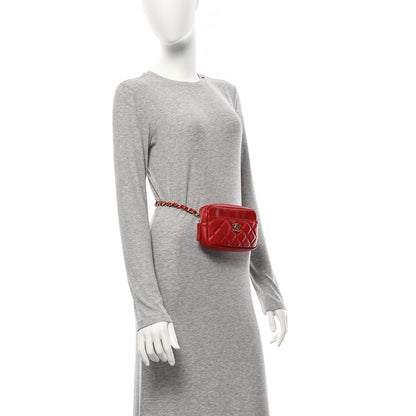 Chanel Lambskin Quilted Waist Bag With Pouch Red 2 of 12