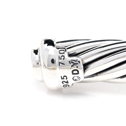 David Yurman Sterling Silver 18K Yellow Gold Diamond 7mm Cable Classics Station Bracelet 5 of 5