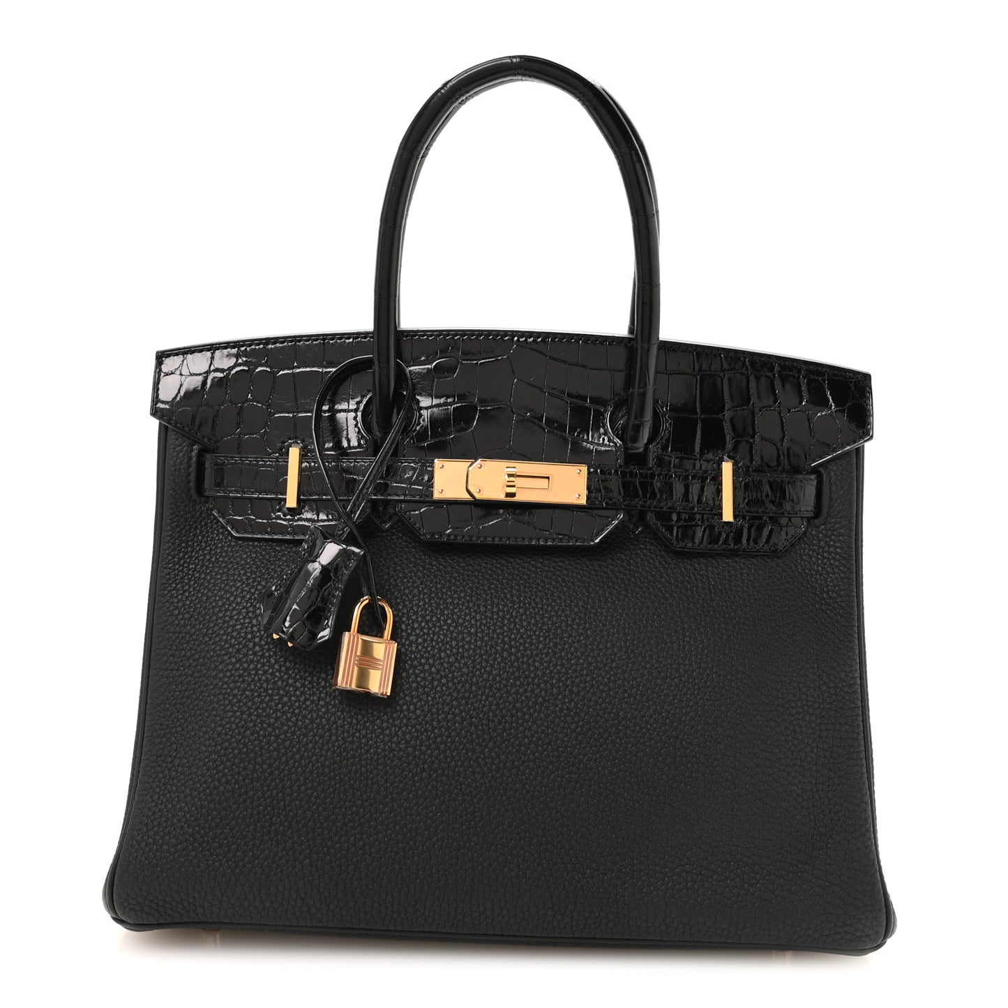 Togo Shiny Niloticus Crocodile Birkin Touch 30 Black