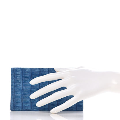 Nancy Gonzalez Crocodile Box Clutch Blue 2 of 11