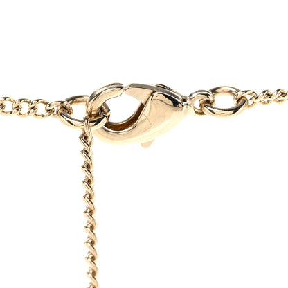 Chanel Pearl Crystal CC Deer Long Necklace Gold Green 6 of 7