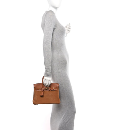 Hermes Veau Doblis Swift Grizzly Birkin 25 Gold 2 of 14