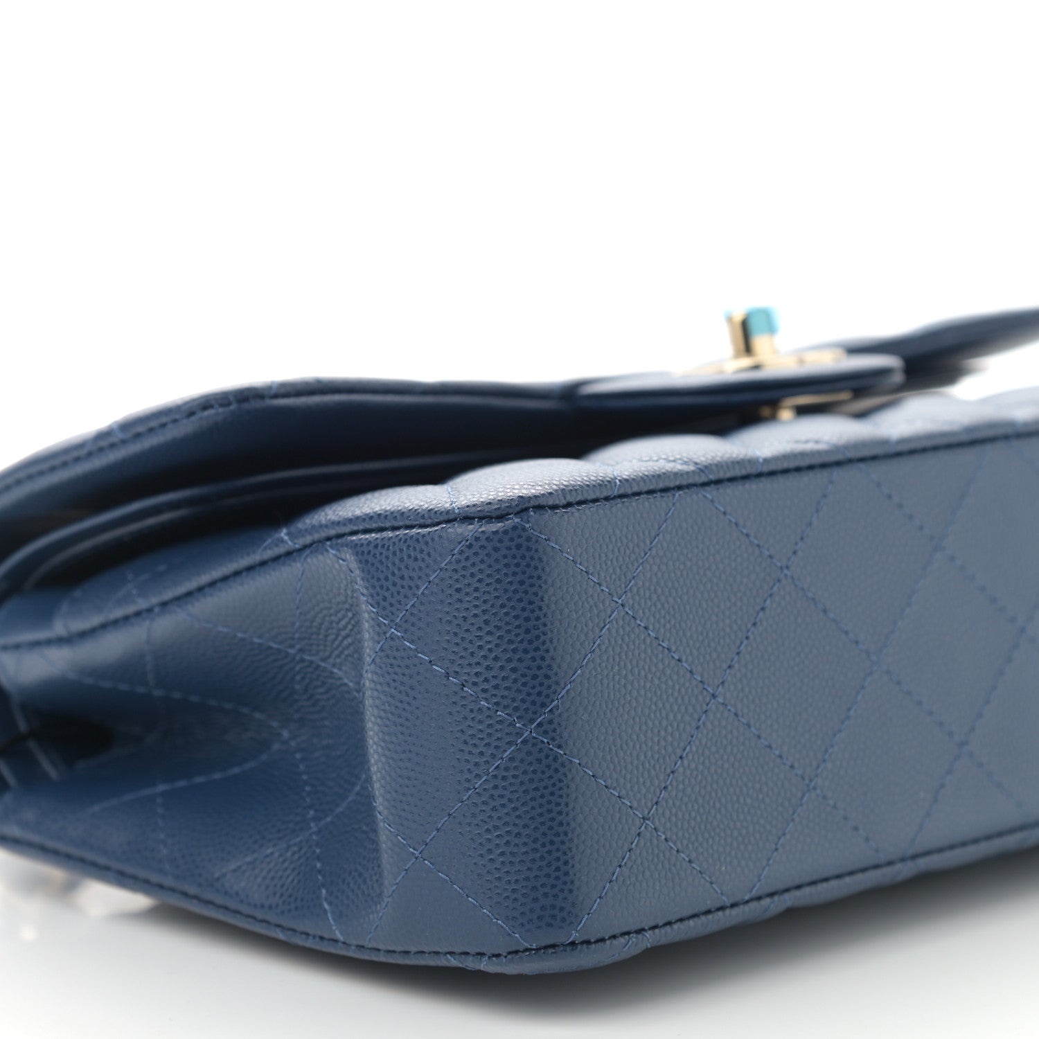 Chanel Caviar Quilted Small Double Flap Blue 9 of 10