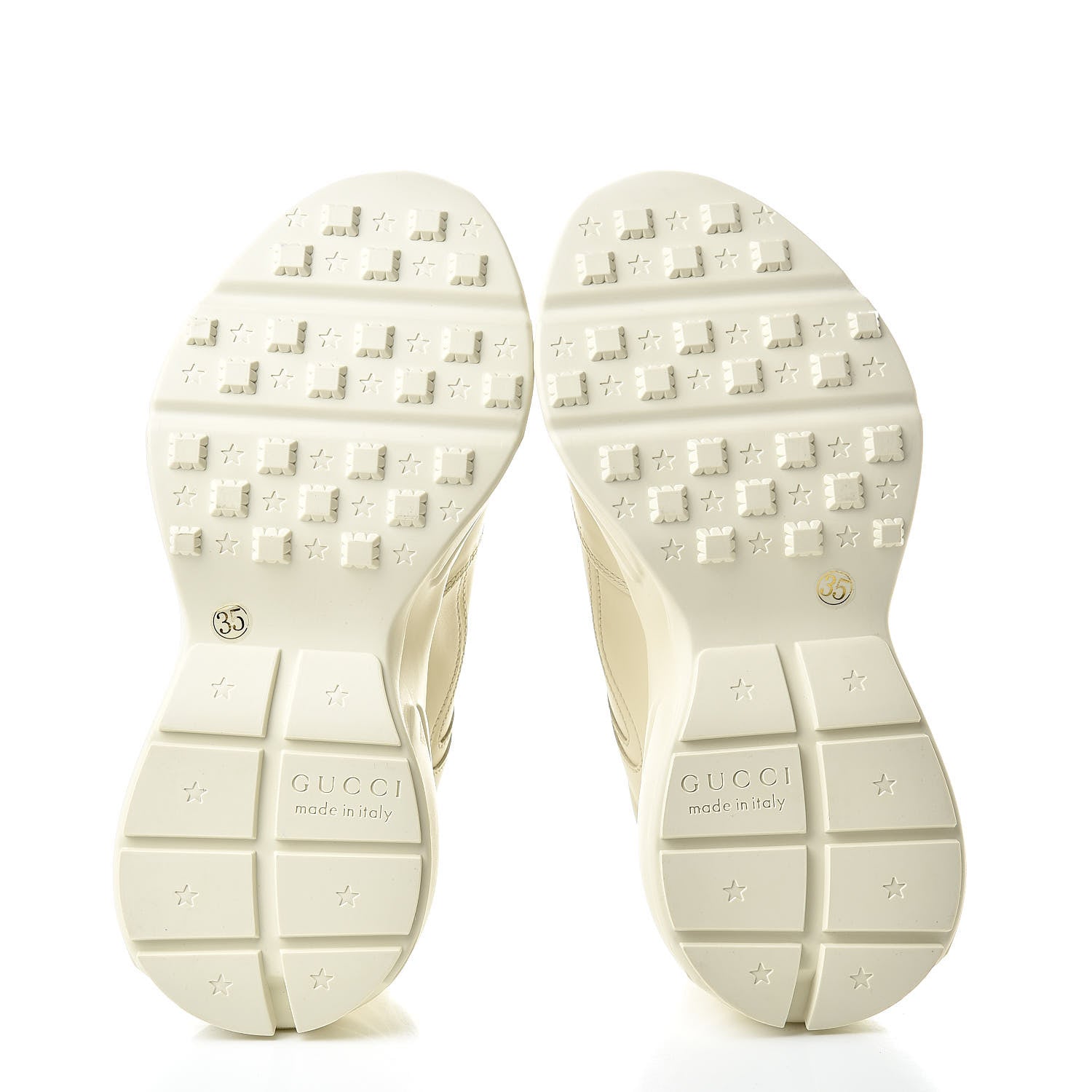 Gucci Calfskin Logo Womens Rhyton Sneakers 35 Ivory 5 of 8