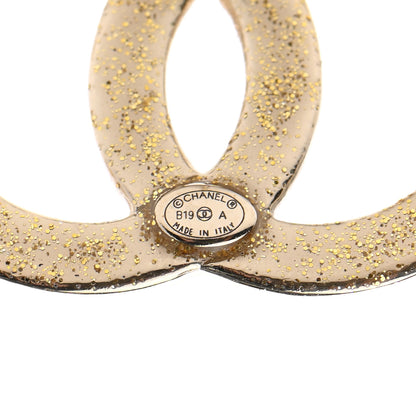 Chanel Crystal Glitter Quilted CC Earrings Light Gold 4 of 4
