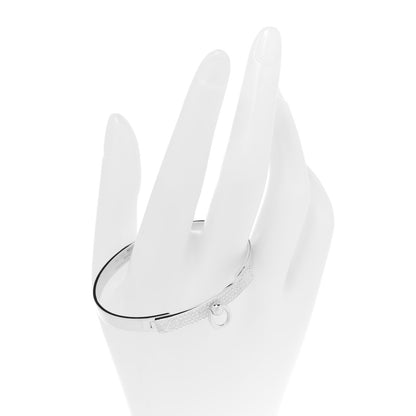 Hermes 18K White Gold Pave Diamond PM Collier De Chien Bracelet SH 2 of 5
