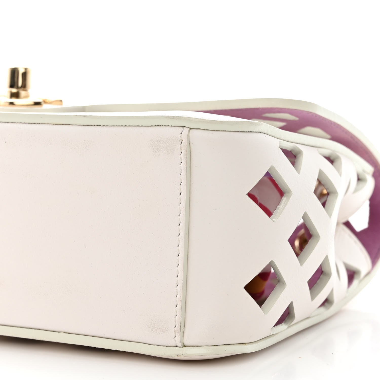 Chanel Lambskin Small Sea Through Flap White Multicolor 13 of 15