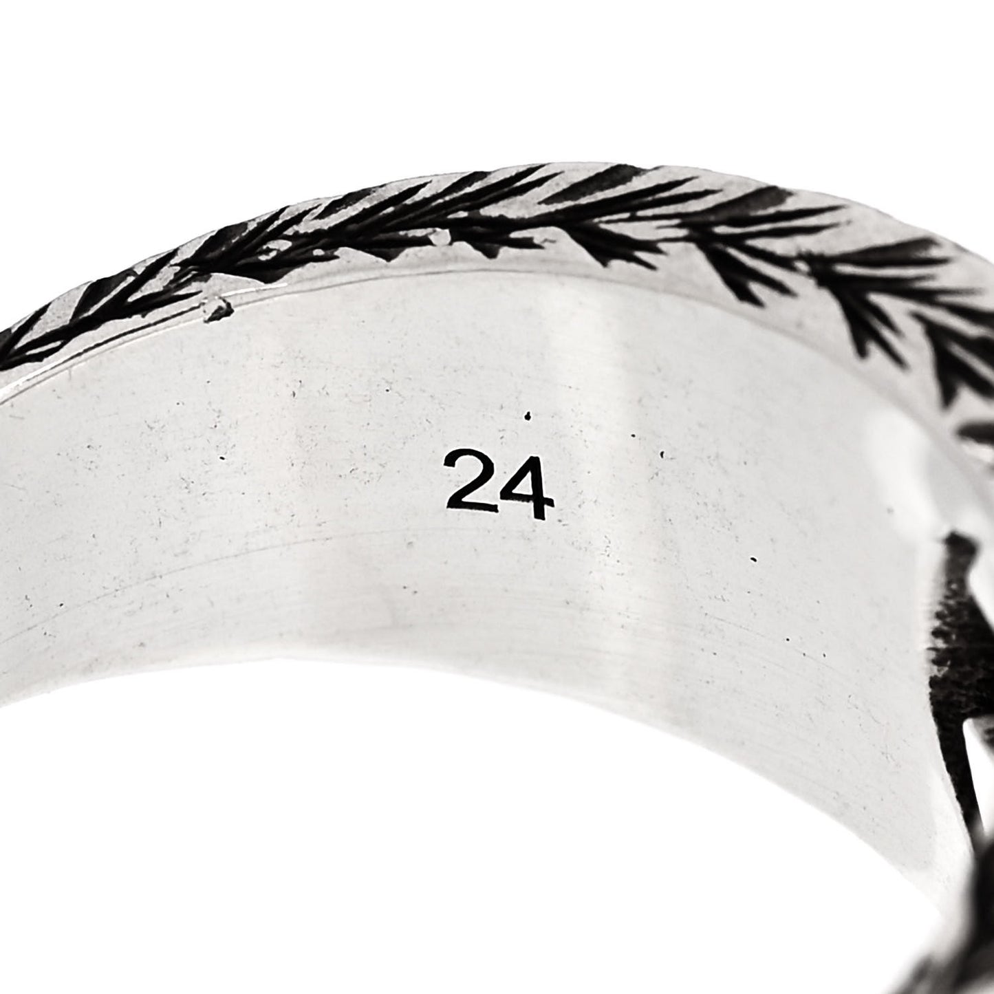 Sterling Silver Interlocking GG Signet Ring 63 10.5