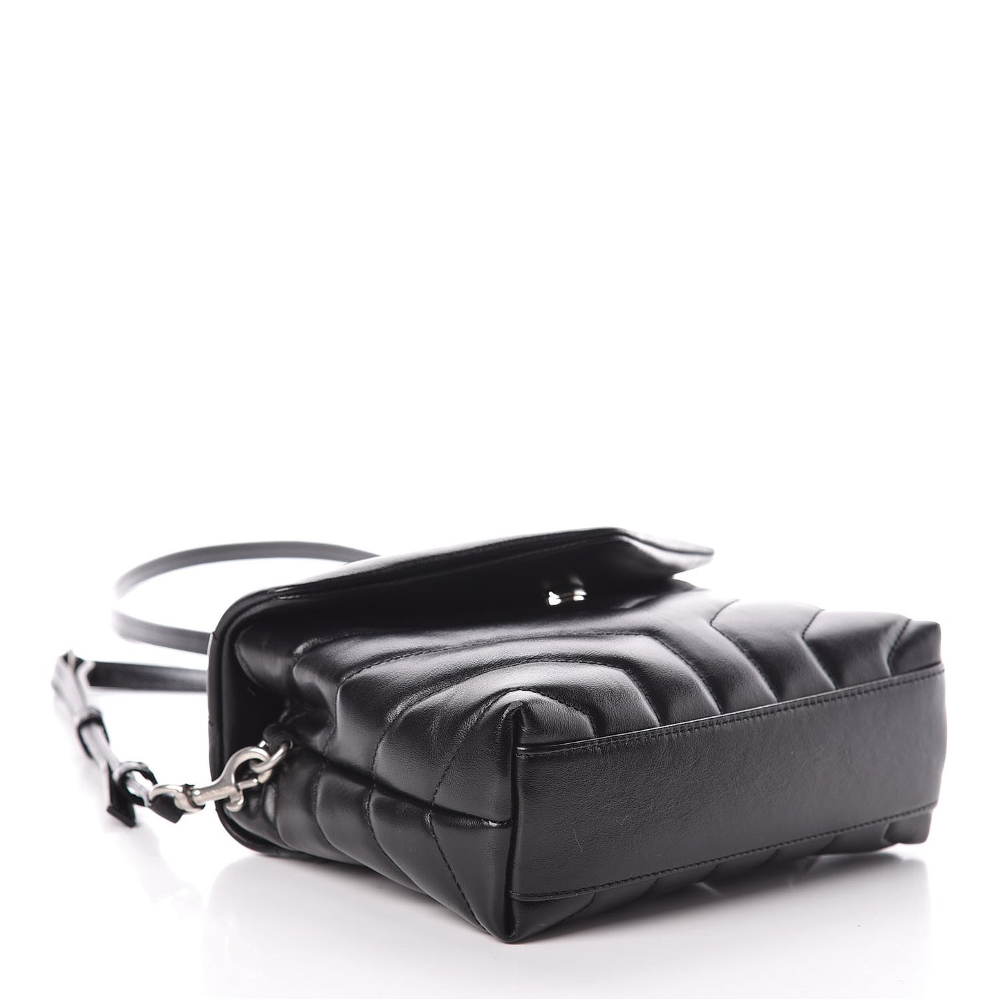 Calfskin Y Quilted Monogram Toy Loulou Crossbody Bag Black