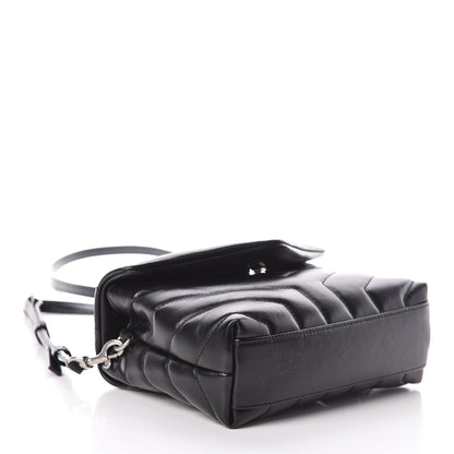 Saint Laurent Calfskin Y Quilted Monogram Toy Loulou Crossbody Bag Black 4 of 9