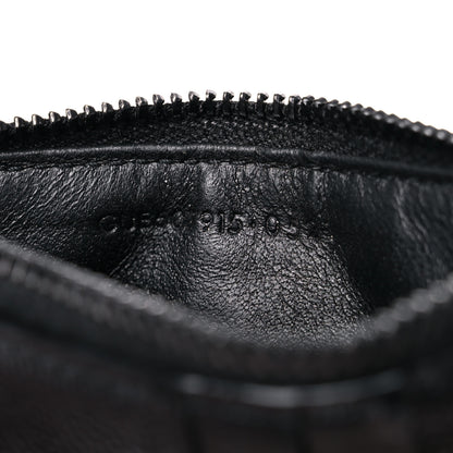 Saint Laurent Grain De Poudre Matelasse Chevron Monogram Fragments Zippered Card Case Black 7 of 12