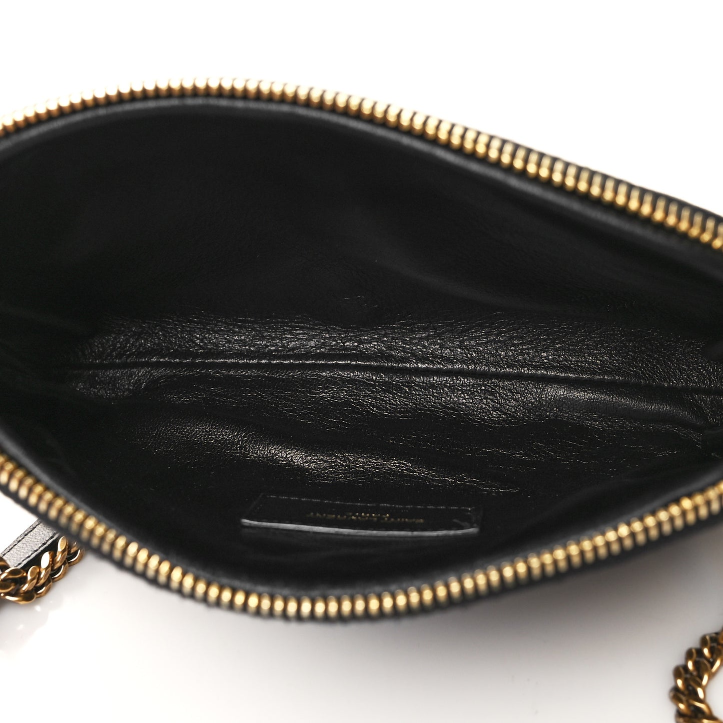 Lambskin Quilted Gaby Zipped Pouch Black