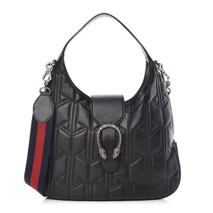 Gucci Calfskin Web Quilted Medium Dionysus Hobo Black 1 of 11