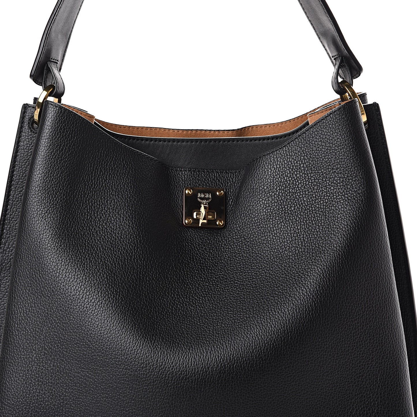 Grained Calfskin Large Milla Hobo Black