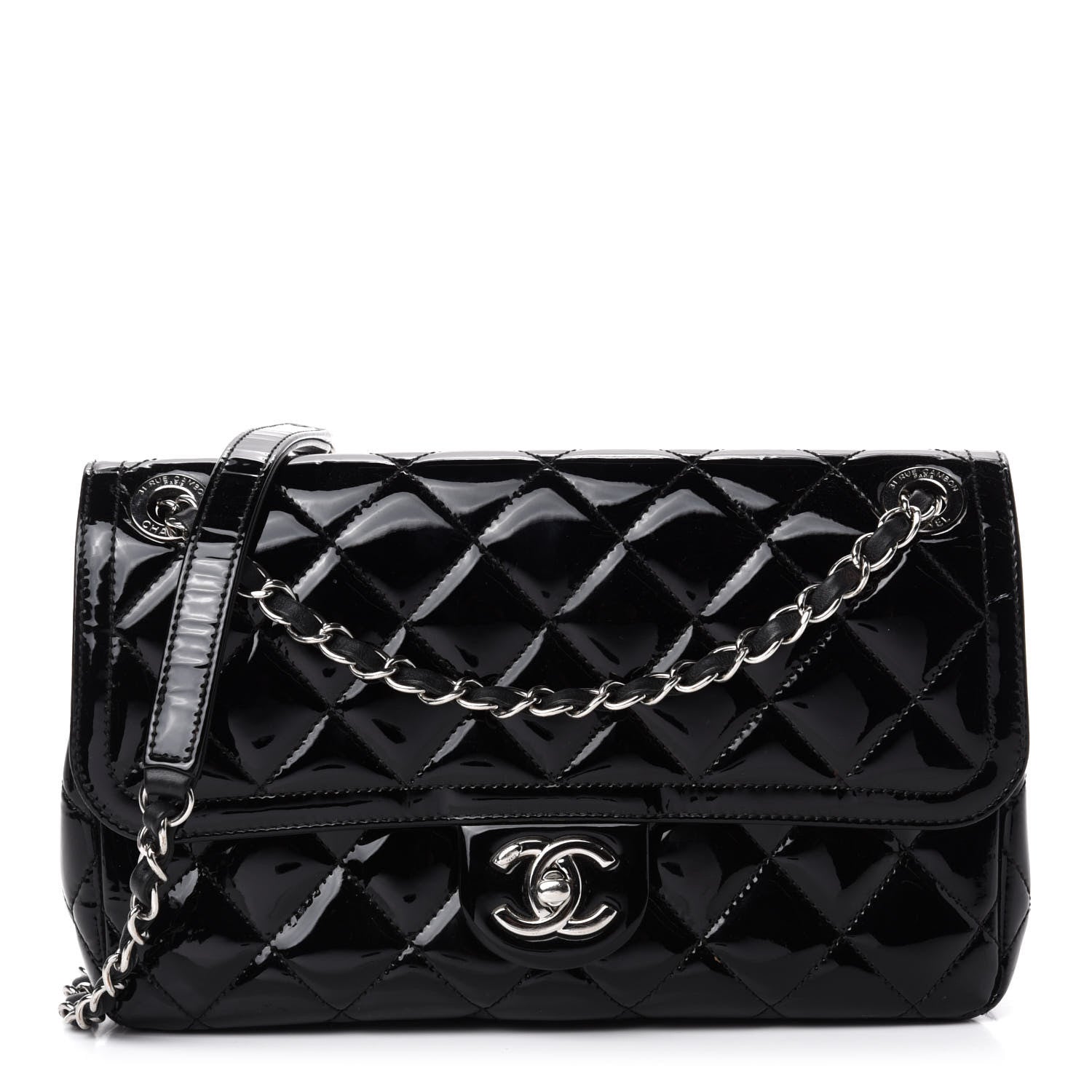 Chanel Patent Quilted Large Coco Shine Flap Black 1 of 20