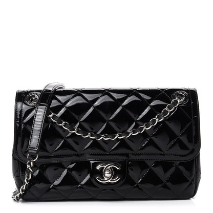 Chanel Patent Quilted Large Coco Shine Flap Black 1 of 20