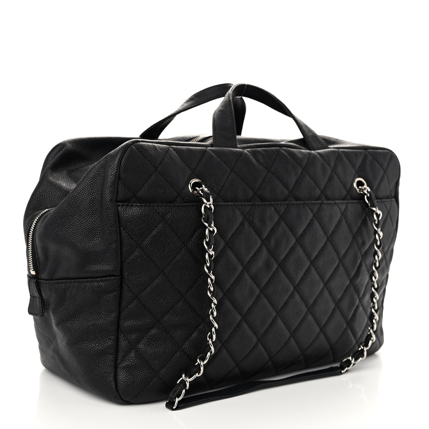 Chanel Caviar Quilted Large Travel Flap Tote Black Black 3 of 10