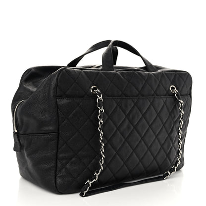 Chanel Caviar Quilted Large Travel Flap Tote Black Black 3 of 10