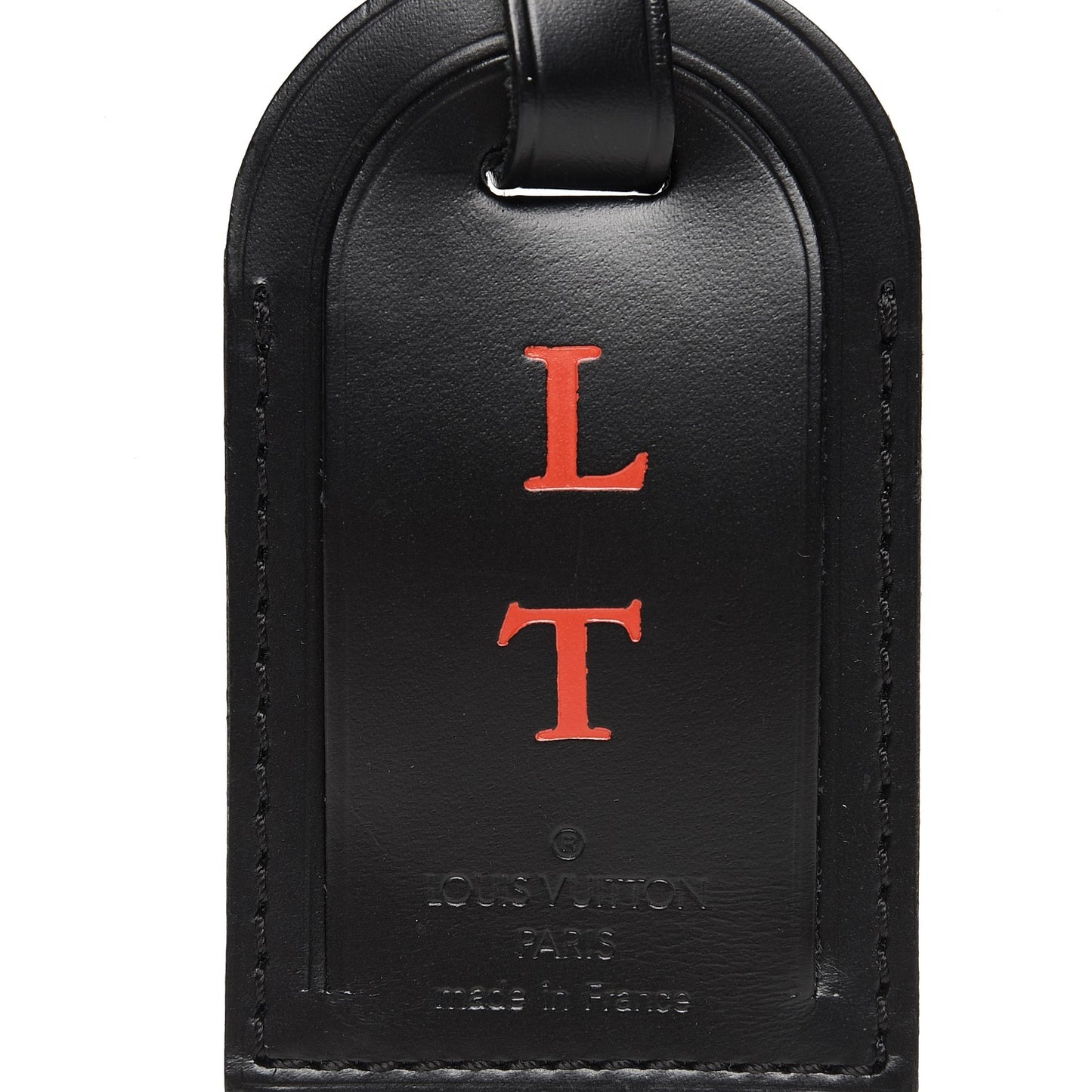 Calfskin Black Luggage Tag Black