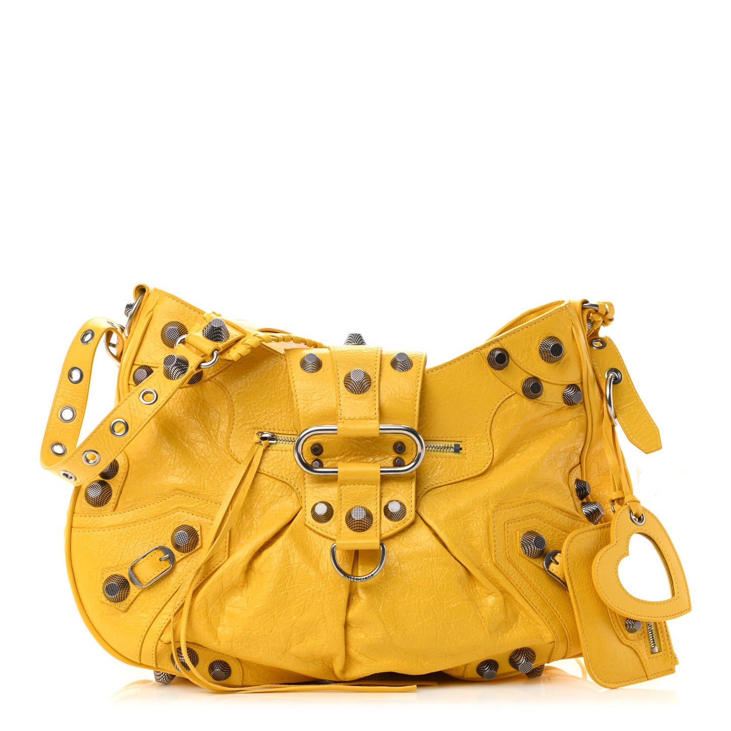 Agneau Arena Large Le Cagole Shoulder Bag Yellow