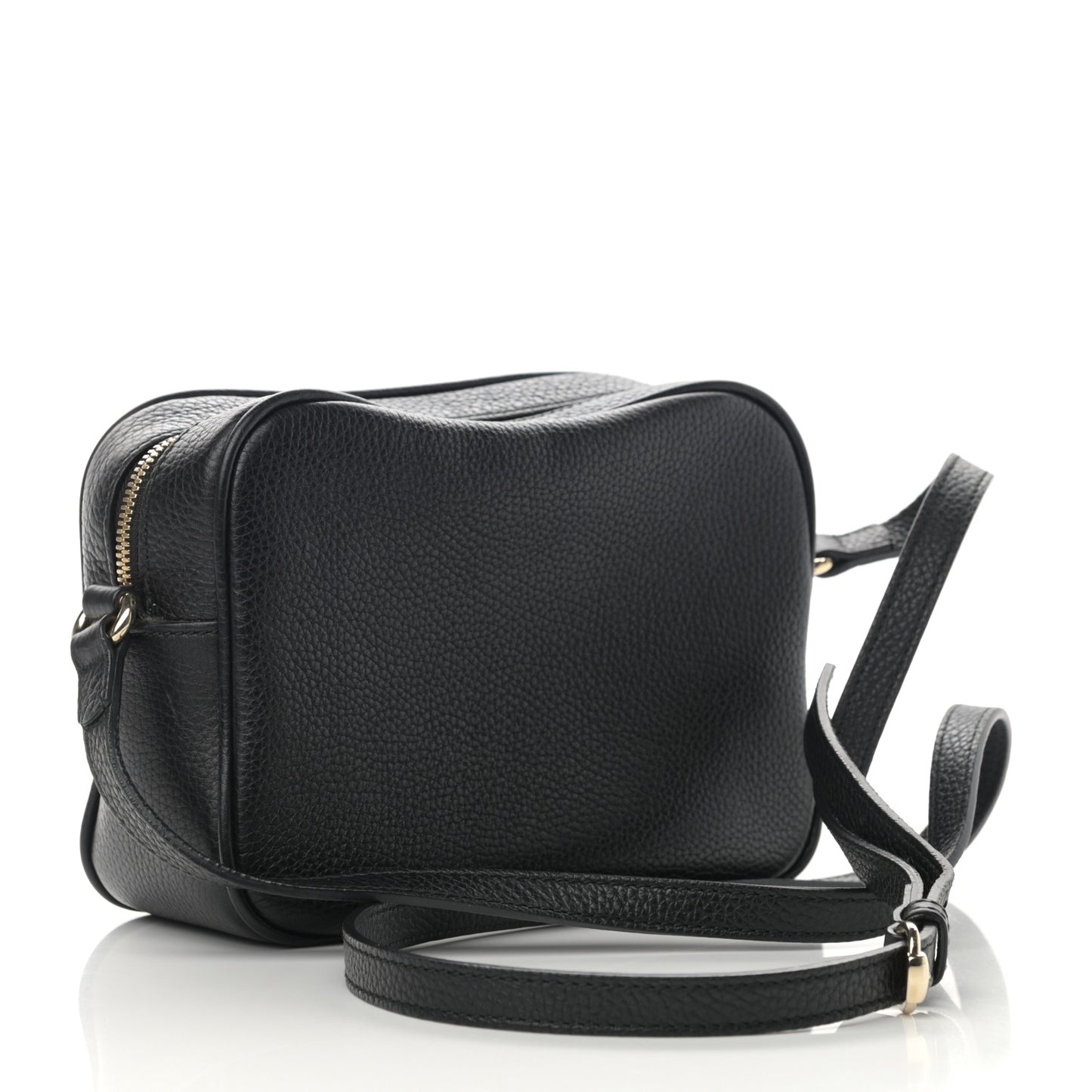 Pebbled Calfskin Small Soho Disco Bag Black