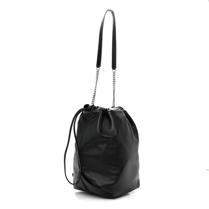 Saint Laurent Lambskin Teddy Drawstring Bag Black 3 of 11