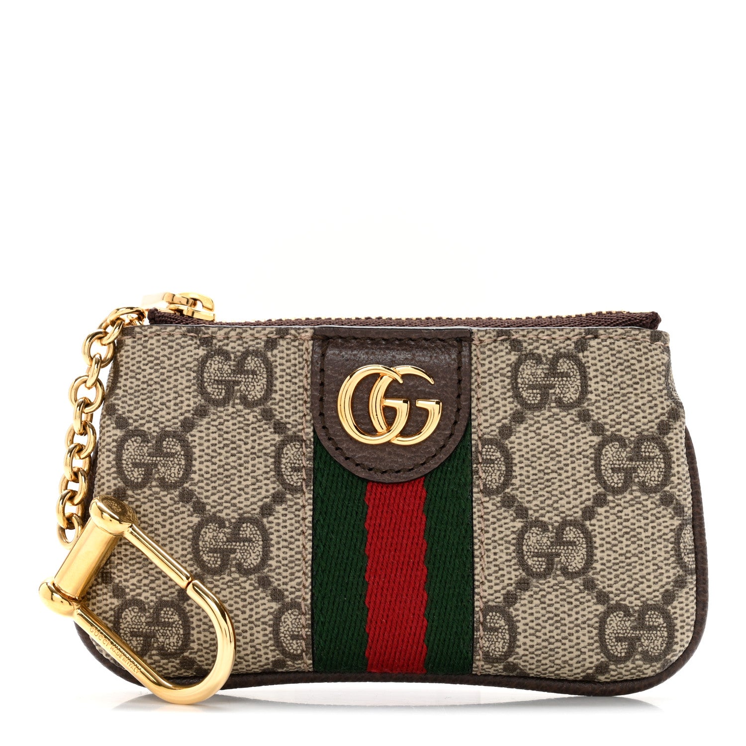 Gucci GG Supreme Monogram Web Ophidia Key Case Beige New Acero 2 of 10