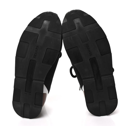 Hermes Technical Canvas Mens Miles Sneakers 43.5 Black White 6 of 9