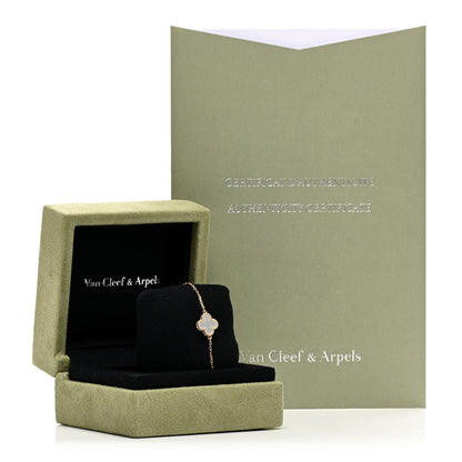 Van Cleef & Arpels 18K Yellow Gold Mother of Pearl Sweet Alhambra Bracelet 5 of 5