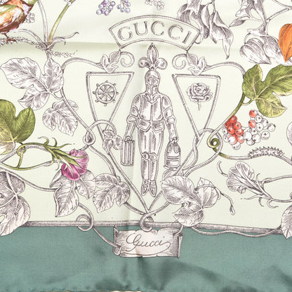 Gucci Silk Twill Wondergardenia Square Scarf Emerald 5 of 5