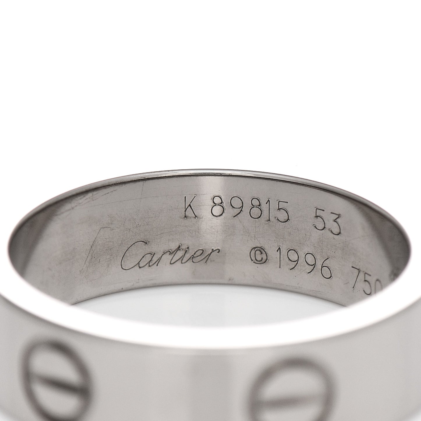 18K White Gold 5.5mm LOVE Ring 53 6.25