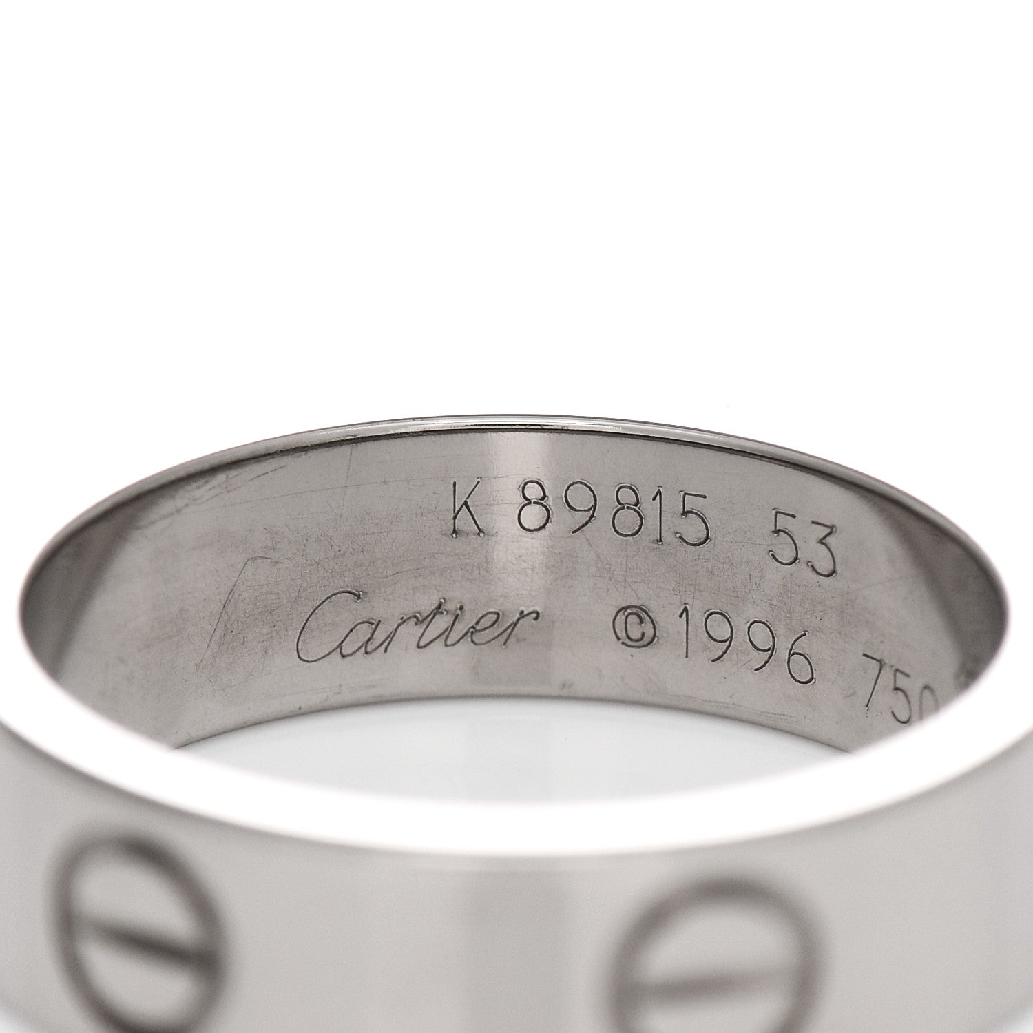 Cartier 18K White Gold 5.5mm LOVE Ring 53 6.25 4 of 6