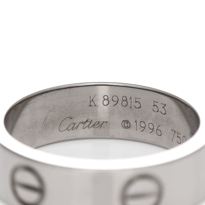 Cartier 18K White Gold 5.5mm LOVE Ring 53 6.25 4 of 6