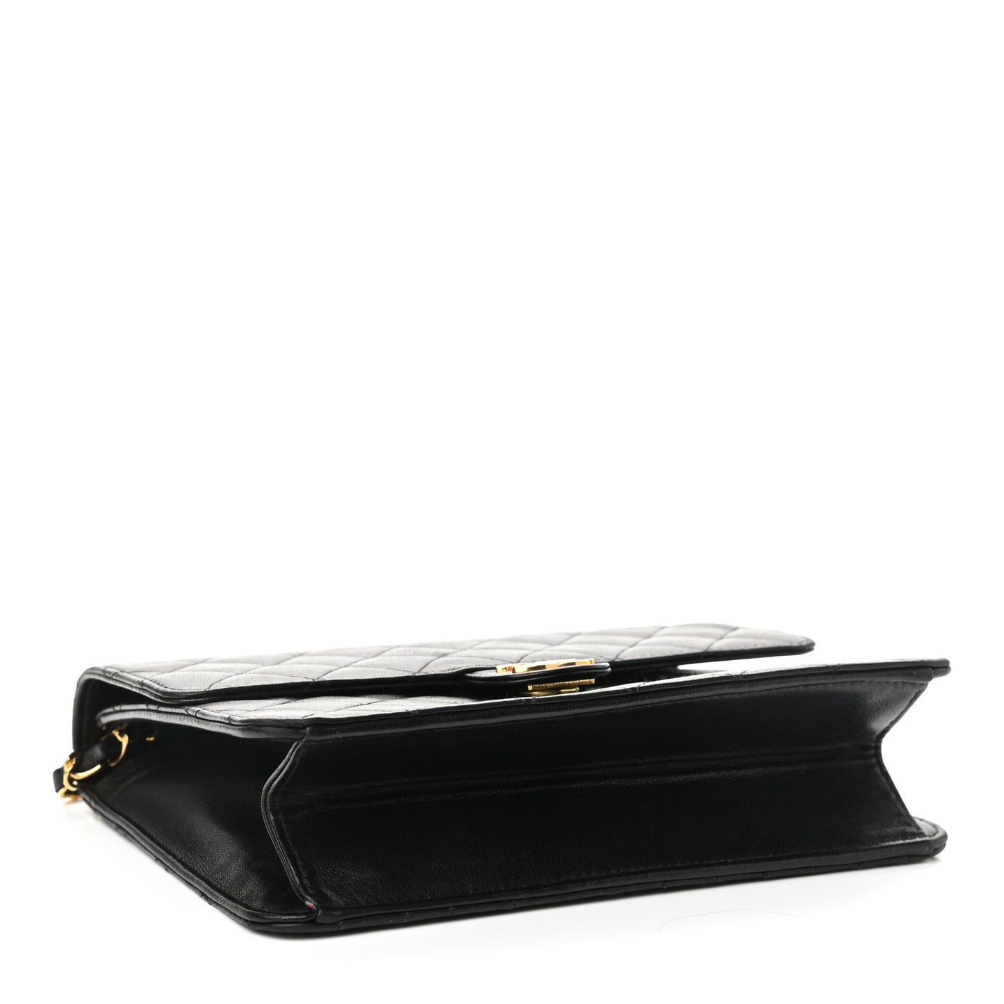 Lambskin Quilted Small Single Flap Black