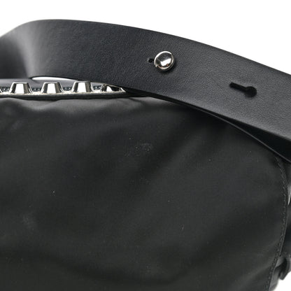 Prada Nylon New Vela Studded Messenger Black Verde 9 of 9