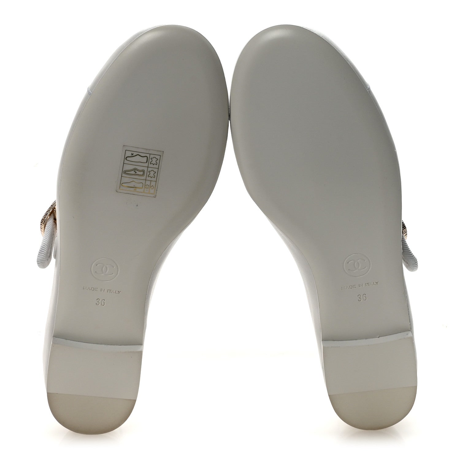Chanel Lambskin Mary Jane Flats 36 White 6 of 11