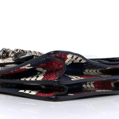 Gucci Snakeskin Cubic Medium Dionysus Shoulder Bag Red White Blue 8 of 12