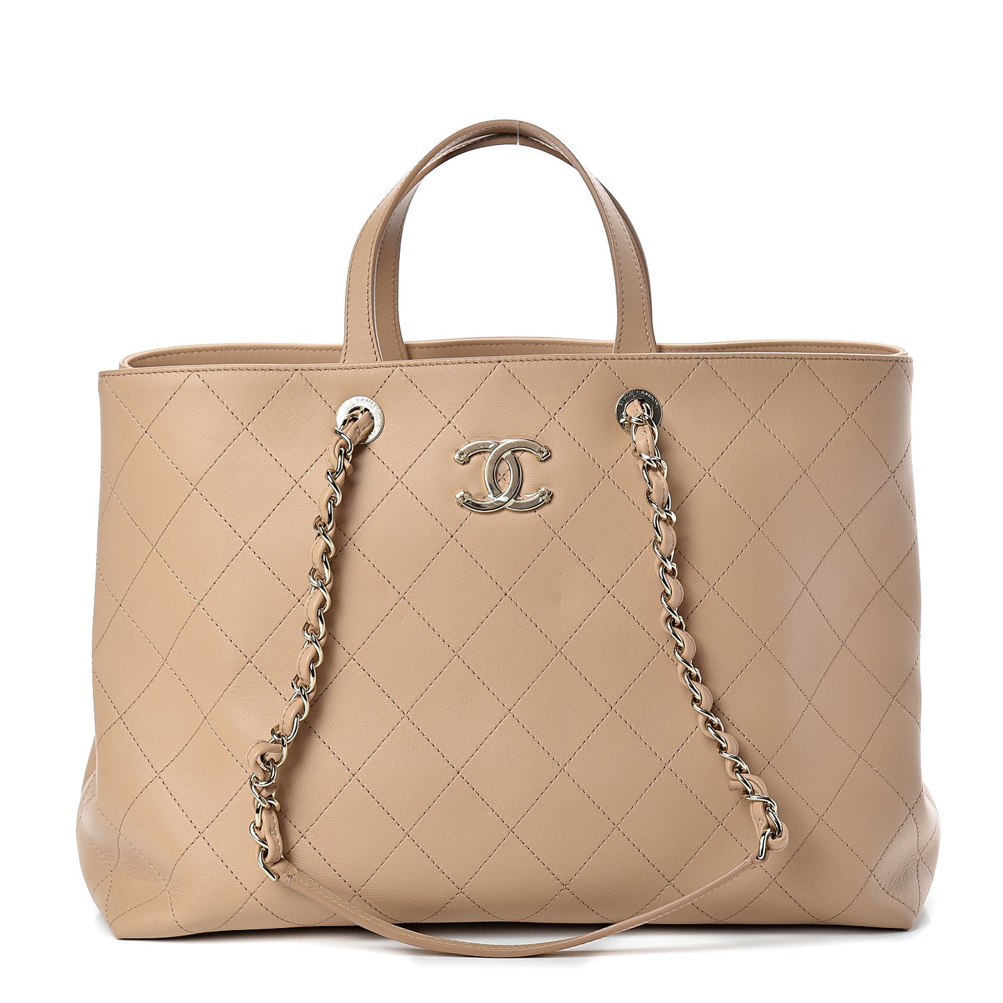 Calfskin Large Serial Shopper Tote Beige