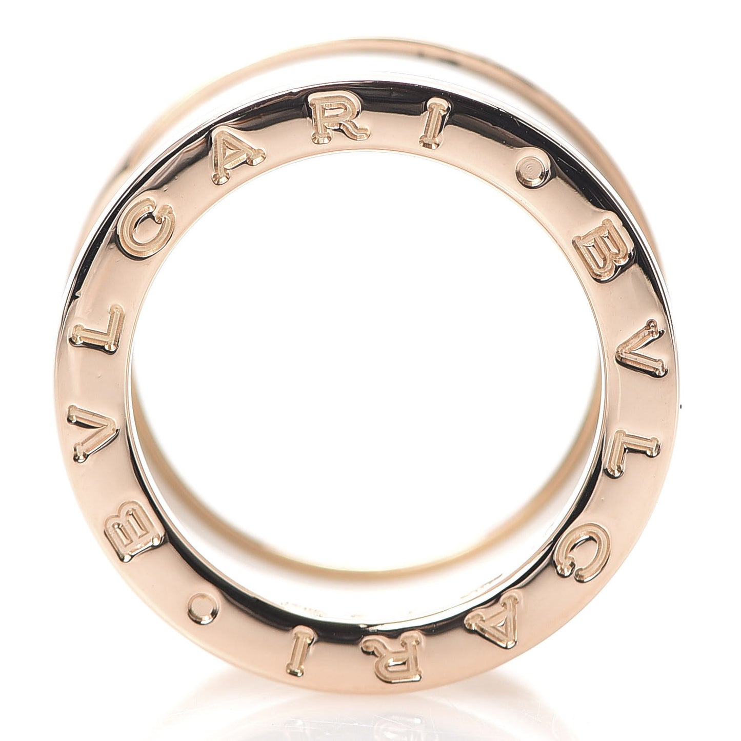 18K Rose Gold White Ceramic B.Zero1 Four-Band Ring 51 5.75