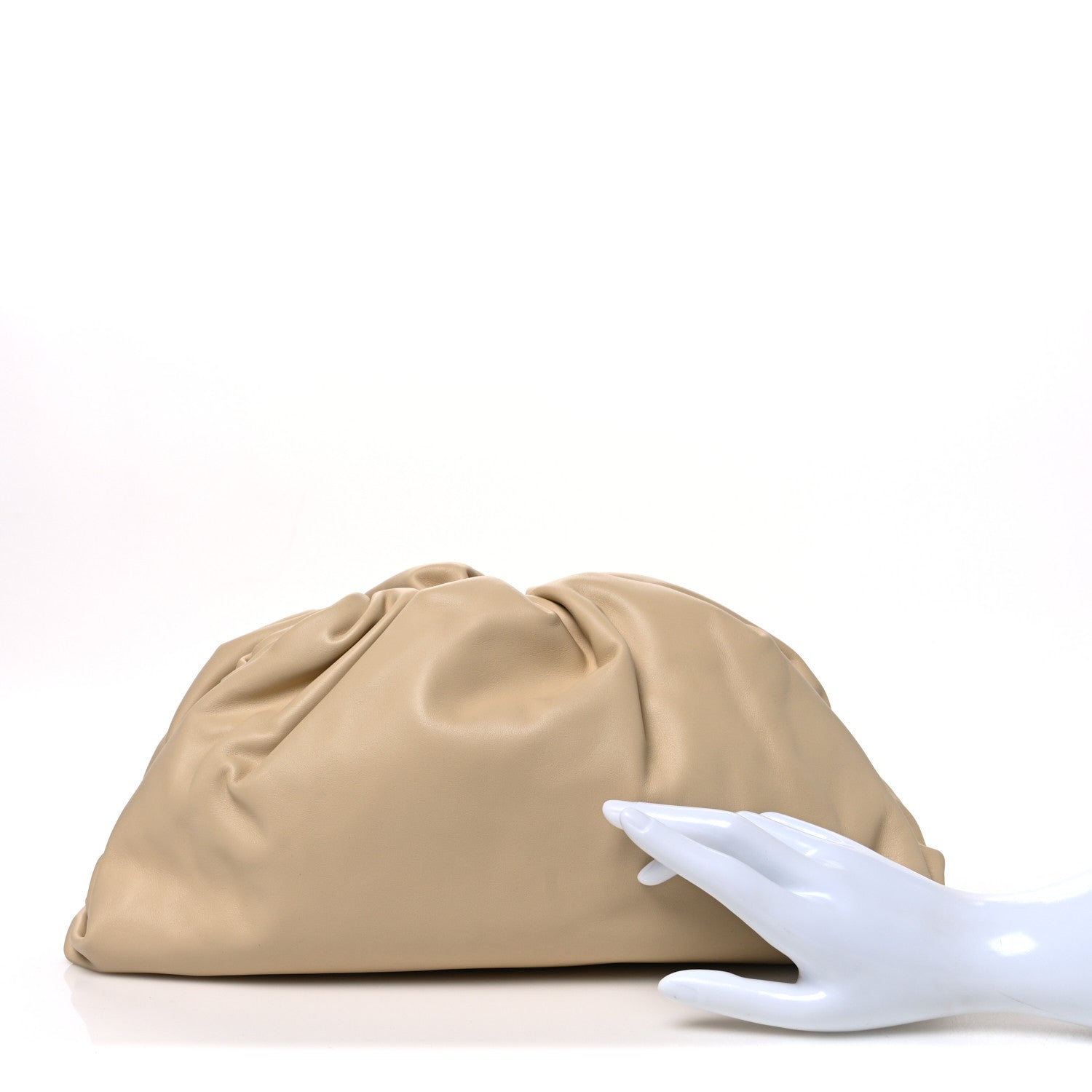Bottega Veneta Smooth Butter Calf The Pouch Oversized Clutch Tapioca 2 of 10