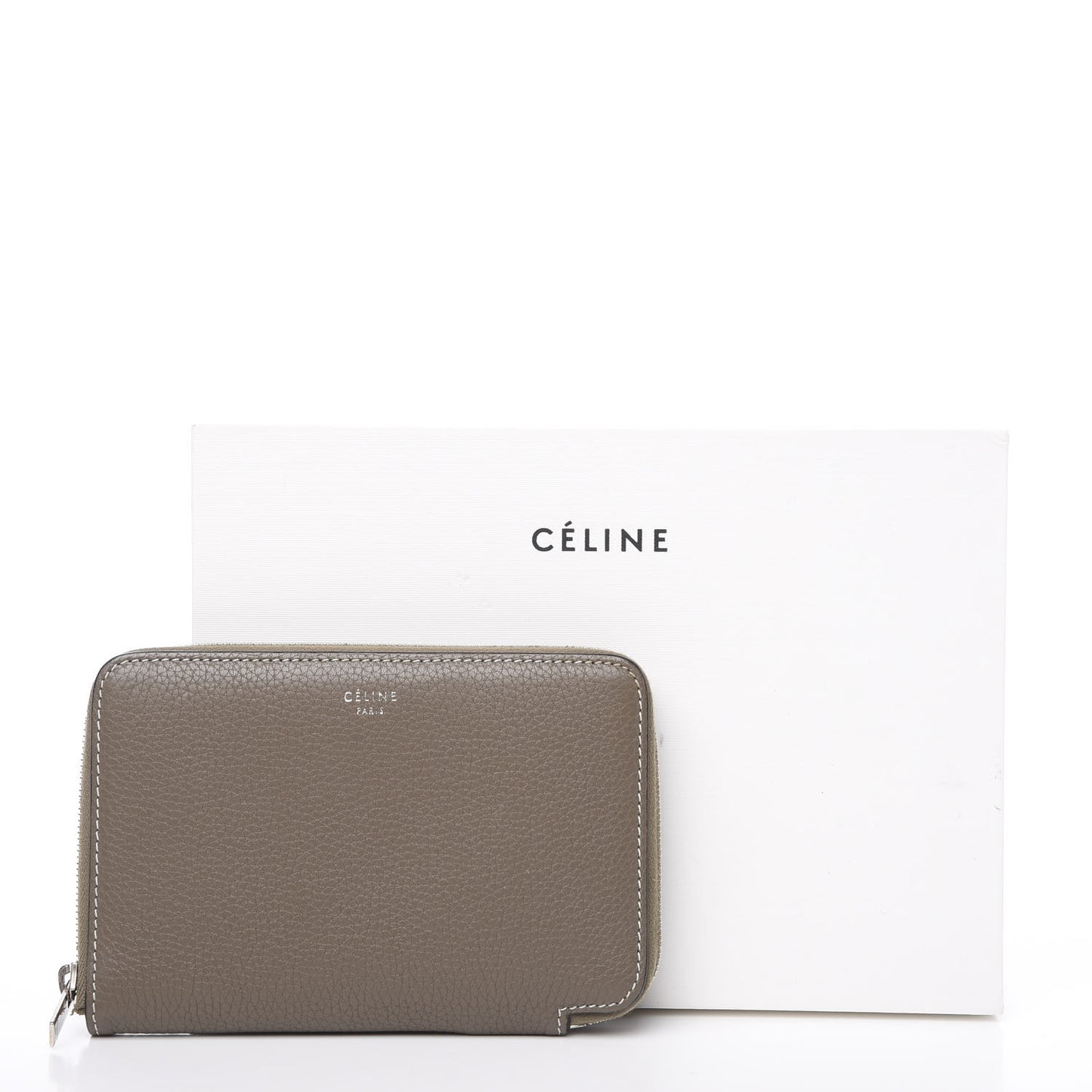 Drummed Calfskin Zip Around Multifunction Wallet Souris