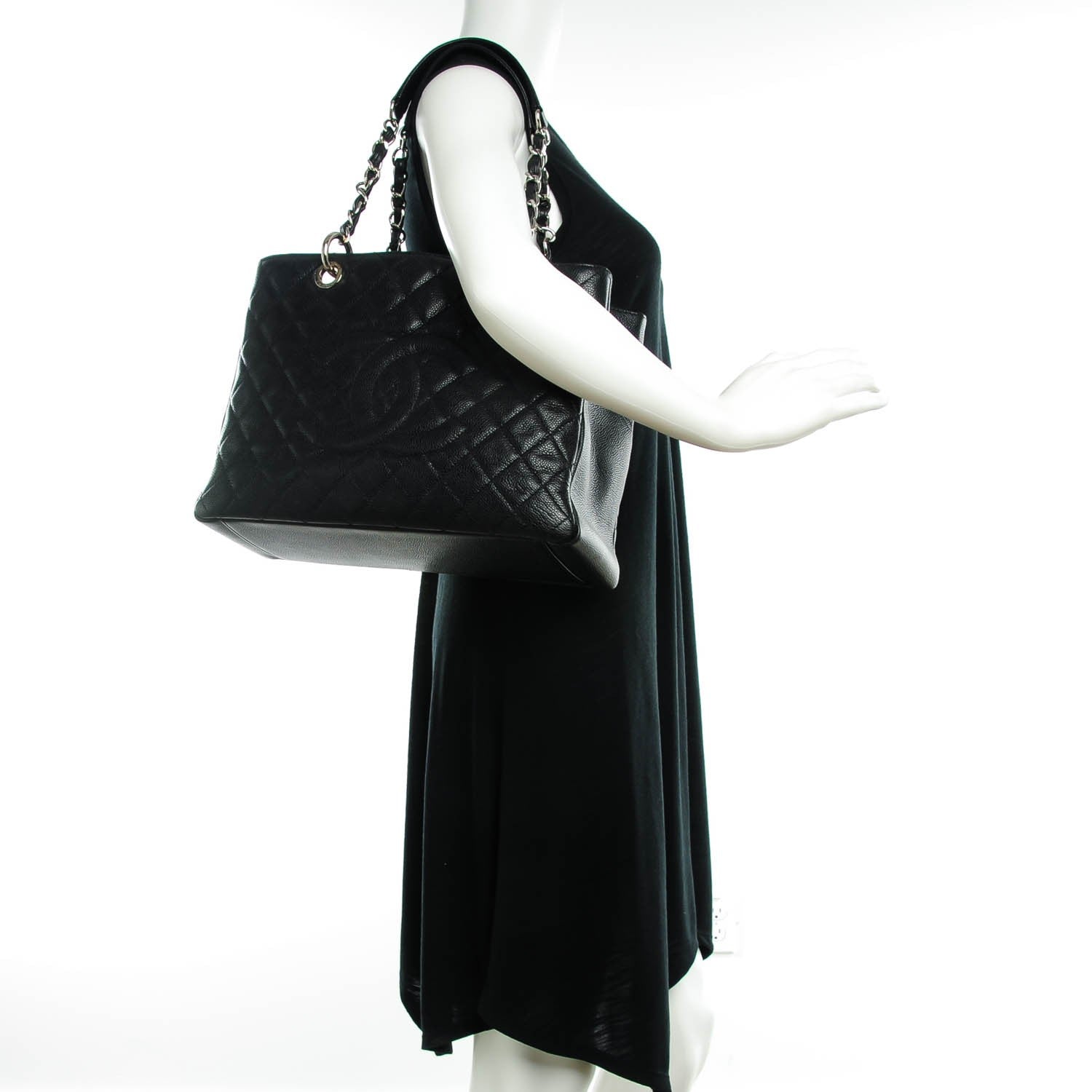 Chanel Caviar Quilted Grand Shopping Tote GST Black 2 of 7