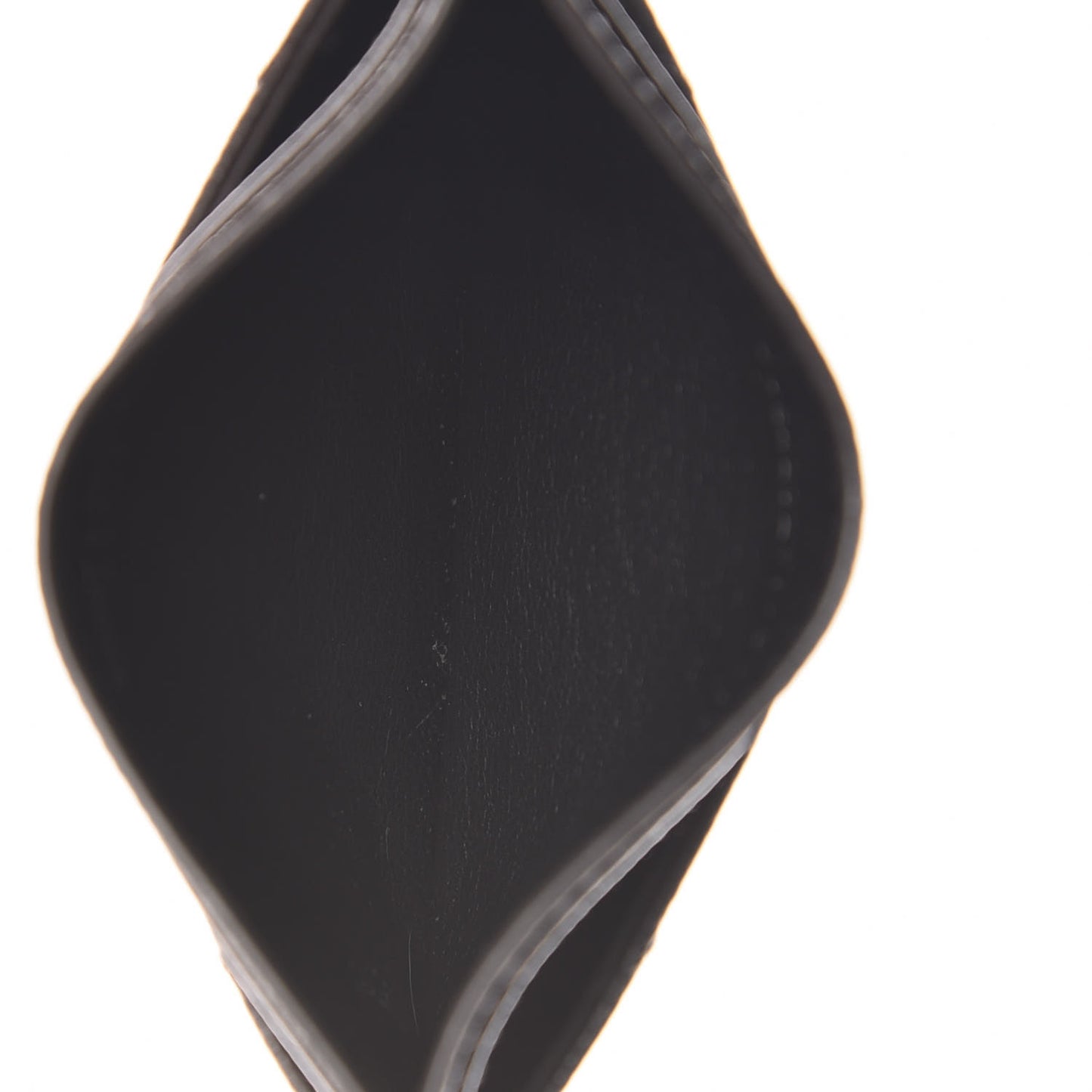 Grain De Poudre Matelasse Chevron Monogram Credit Card Case Coal