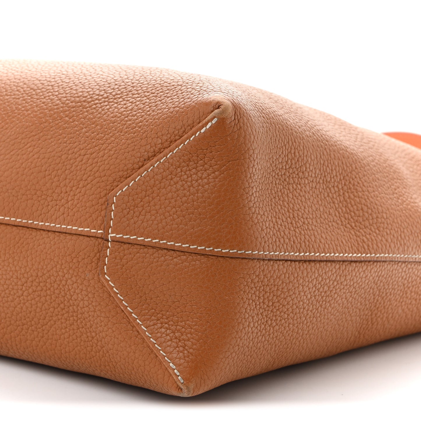 Taurillon Clemence Double Sens 45 Reversible Tote Orange Gold
